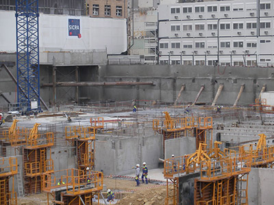 Construction d'un immeuble de bureaux et parkings à Chevilly-Larue (94) - BET STRUCTURE